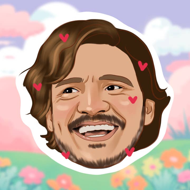 Pedro Pascal grappige waterdichte vinylsticker voor wholesale door Cocollama Design