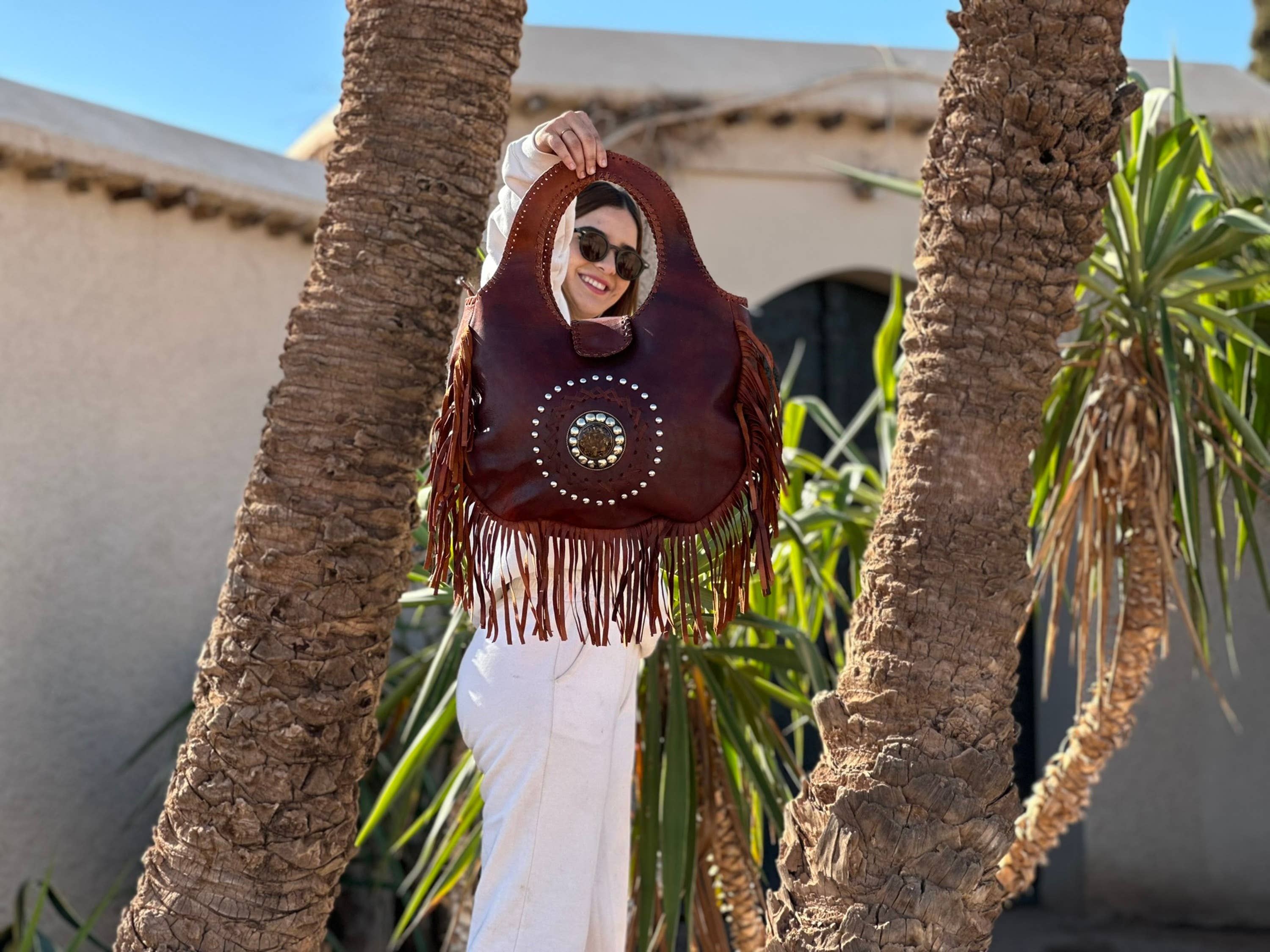 Berberwoolrug – wholesale Shoulder bag – women's – Handmade Soft Leather Gypsy Bag | Bohemian Fringe purse 2