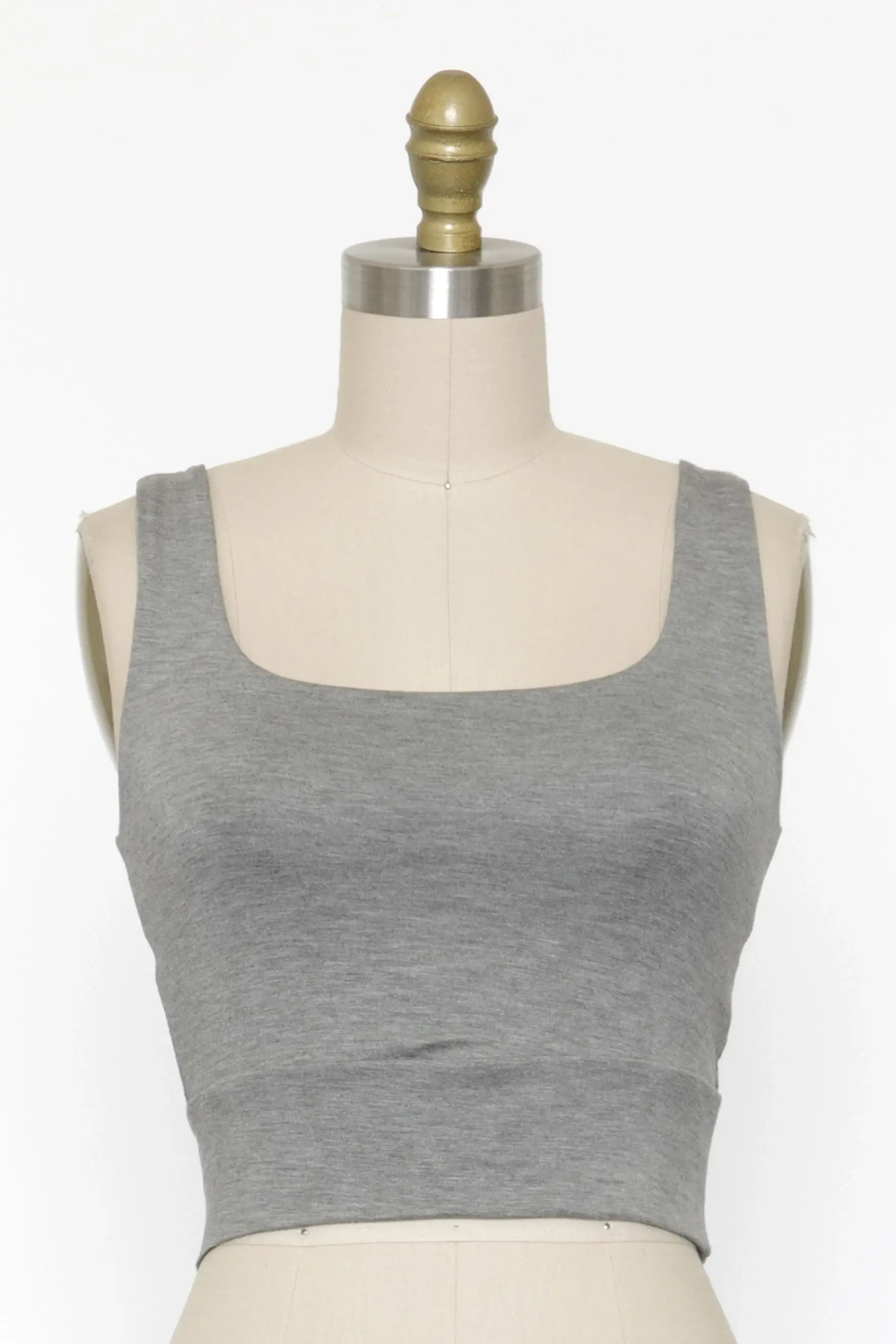 Final Touch - Wholesale Knit Top - Women's - Square Neck Fitted Crop Top - T1685931