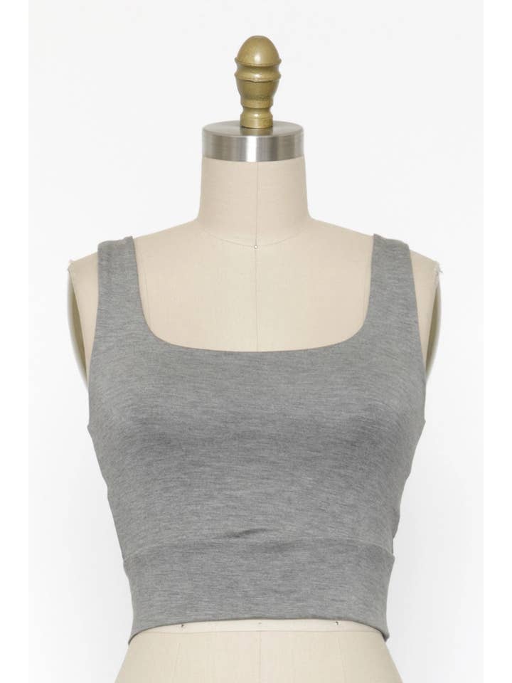 Final Touch - Wholesale Knit Top - Women's - Square Neck Fitted Crop Top - T1685931