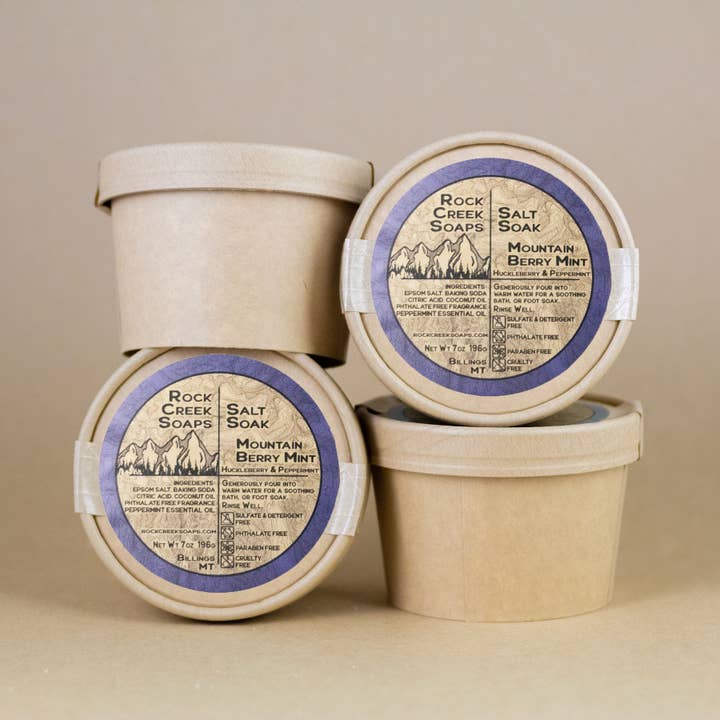 Rock Creek Soaps - Wholesale Bath Salts - Bath Salt Soak | Mountain Berry Mint3