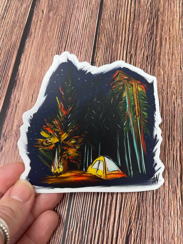 Campingplats Vinyl Dekal Klistermärke för wholesale av Third Wolf Designs