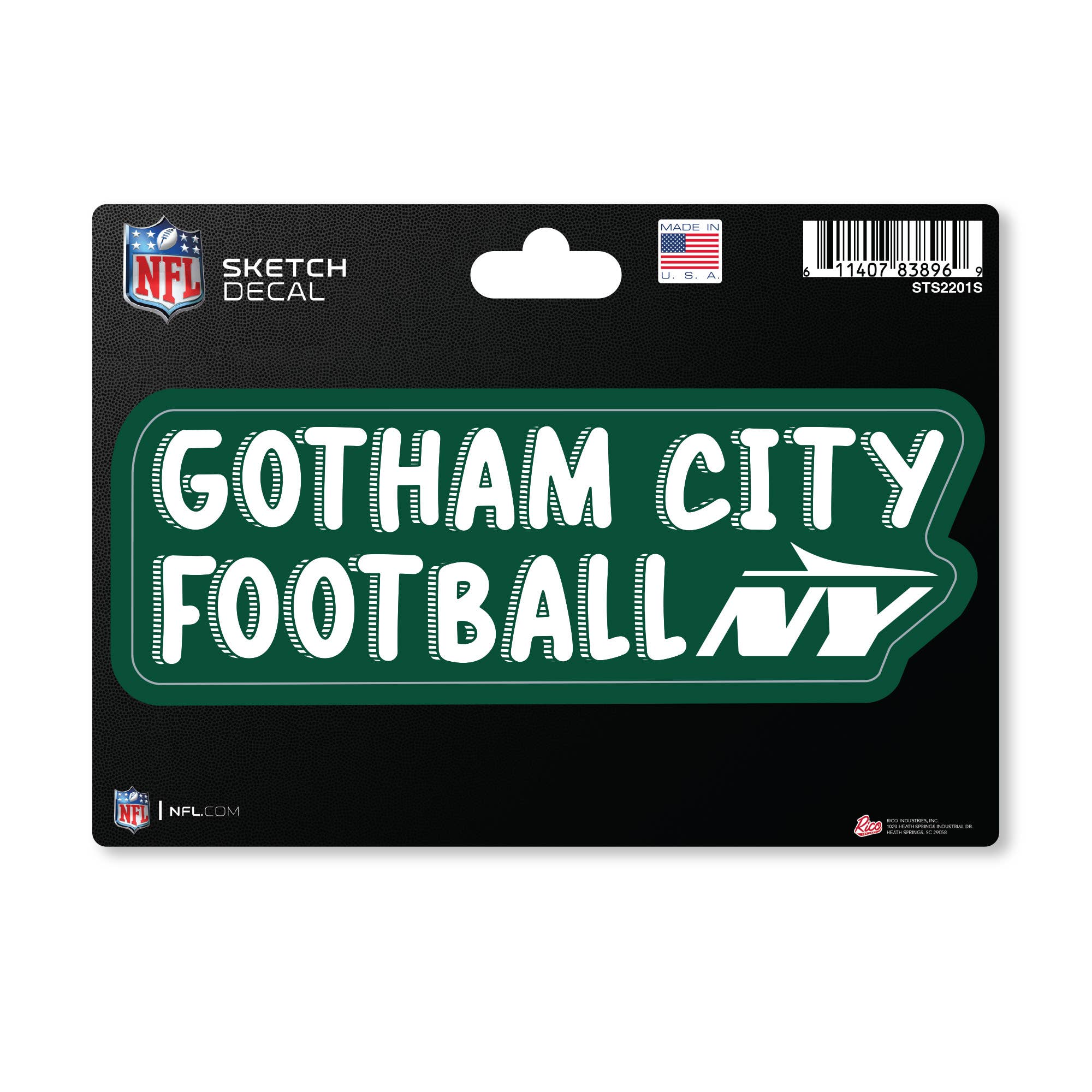 Rico Industries - Wholesale Car Decorative Charm - Unisex - NFL Football New York Jets Sketch Look 4" X 6" Decal0