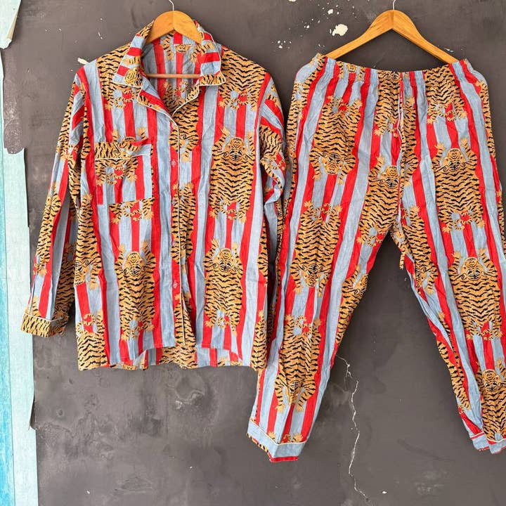 Women Nightwear Suit Tiger Printed Cotton PJ Set Pajama Set and other Purchase Wholesale pjs. Free Returns & Net 60 Terms on Faire trending on Faire.