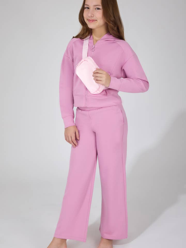 Girls Full Zip Hoodie Jacket, Pant, Fanny Bag Set for wholesale by 90 Degree by Reflex & Yogalicious