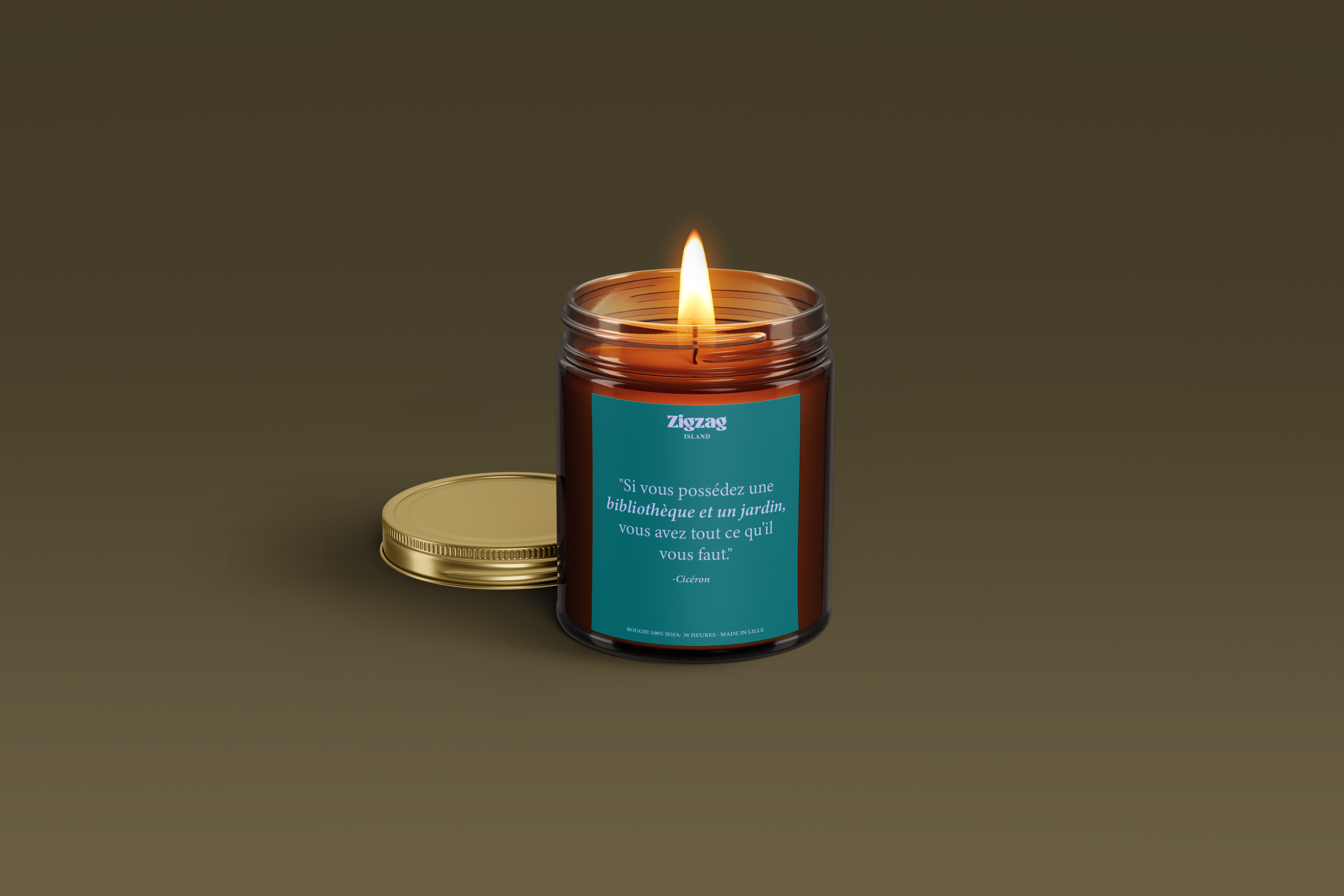 Zigzag Island - Wholesale Jar/Filled Candle - CICERO QUOTES CANDLE0