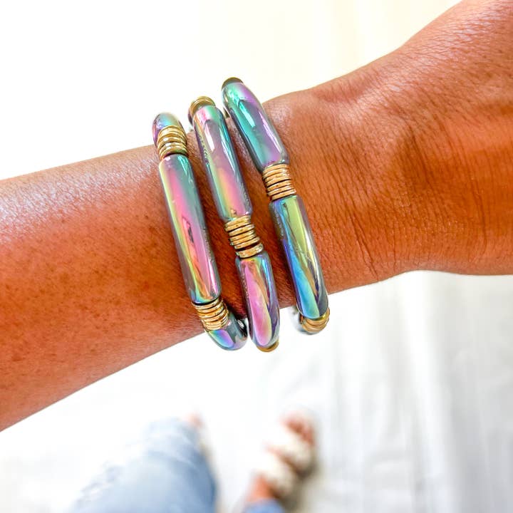 Savvy Bling - Wholesale Beaded Bracelet - Metallic Tube Bracelets9