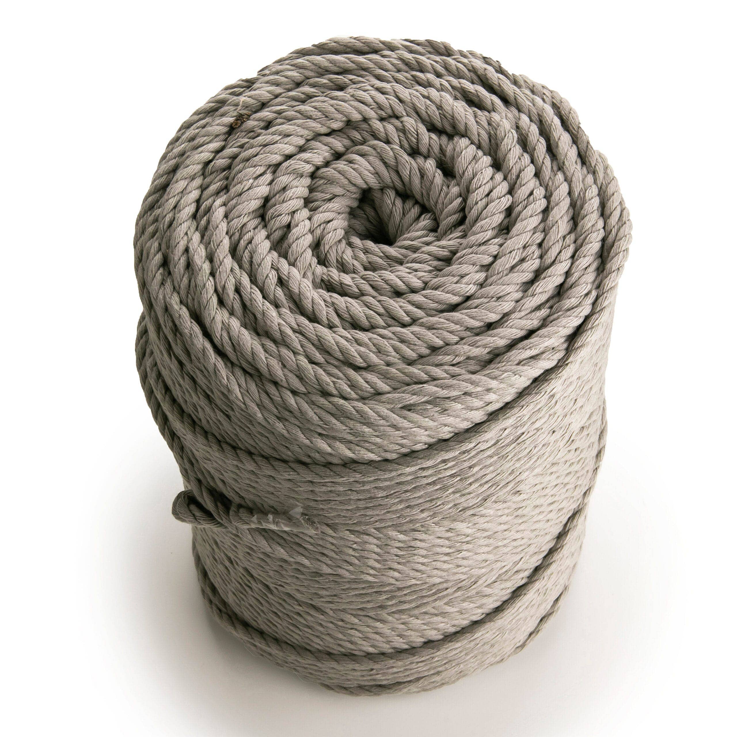 MB Cordas – wholesale Cord – 4MM 3 Strand Twisted Macrame Cotton Rope 1kg LIGHT GREY 140m - 145m  Macrame Rope 3 ply Craft String2