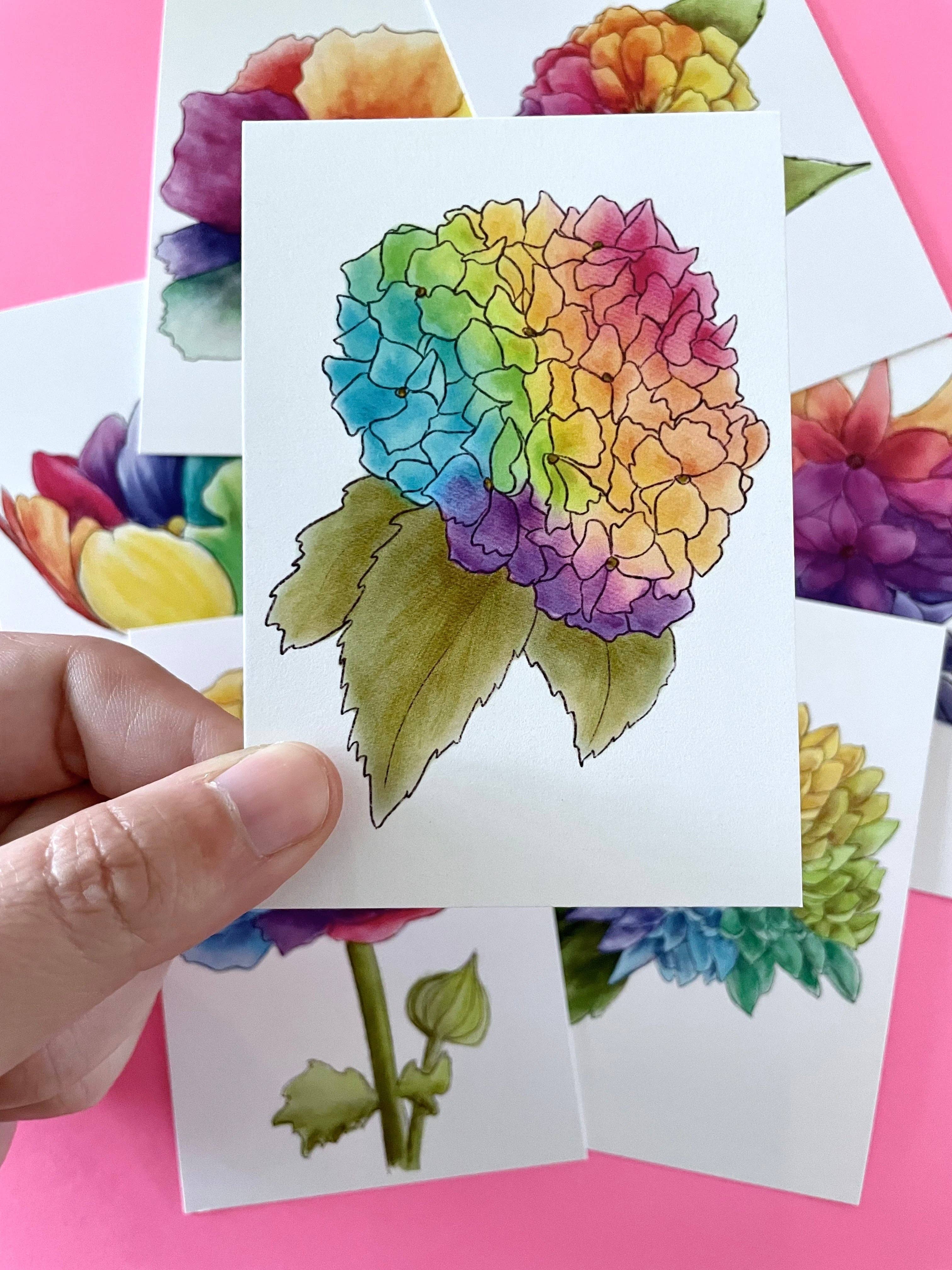 Unruly Wit - Wholesale Stationery/Notecard Set - Rainbow Flower Mini Cards5