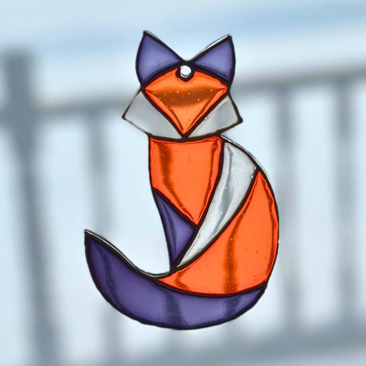 Hand Painted Fox Acrylic Suncatcher, Lightweight Window Deco for wholesale by Craftify Mom