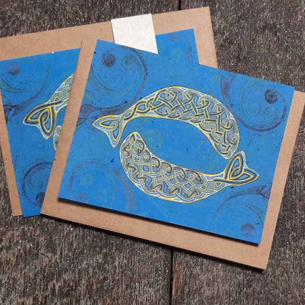 ANIMUS: Fish Power- seed paper greeting card for wholesale by All Sorts Acres Farm & Gallery