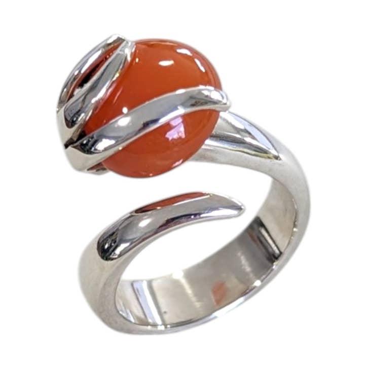 SALE Cat Claw Carnelian Sterling Silver Ring for wholesale by Saraswati Imports