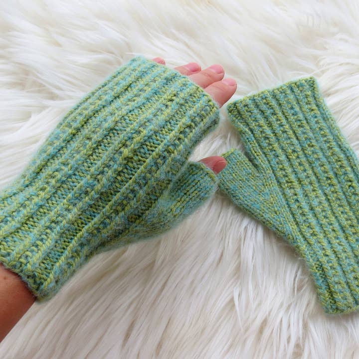 Hand Knit Fingerless Gloves Merino Alpaca Arm wrist warmers for wholesale by FairyBabyGifts