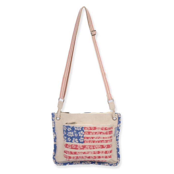 Flag, Floral Flag Crossbody for wholesale by Headwear & Handbag Collections by Sun 'N' Sand