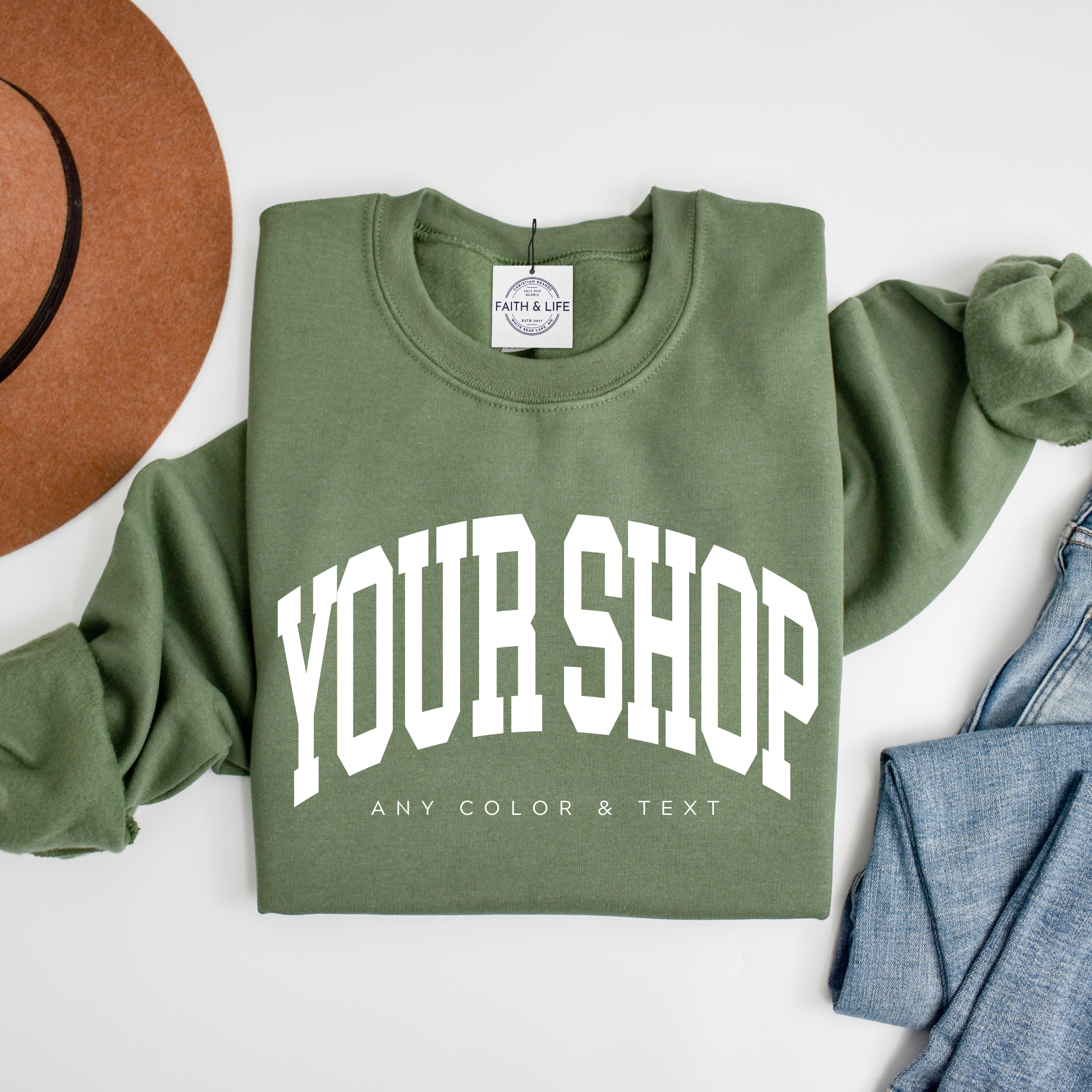 Faith & Life Christian Brands - Wholesale Graphic Sweatshirt - Women's - Custom Pilates Studio Personalized Crewneck Sweatshirt8