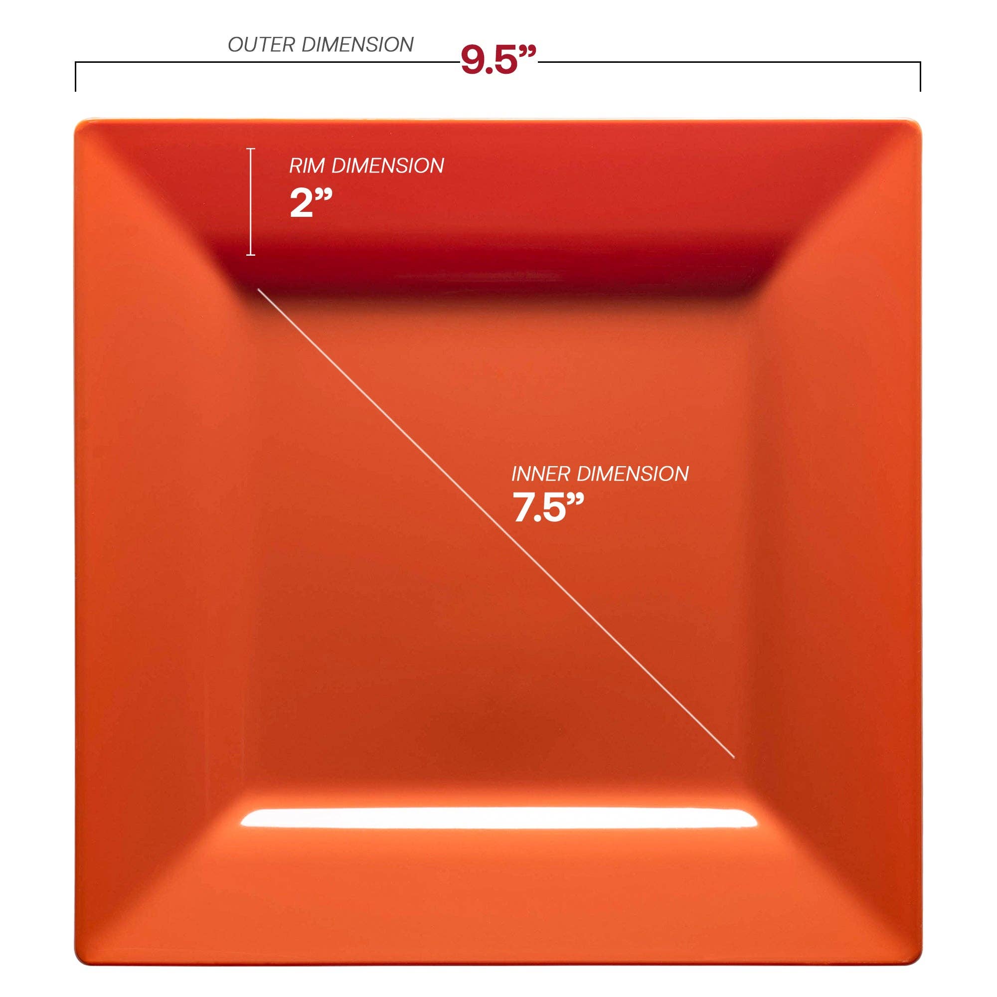 Smarty had a Party - Wholesale Disposable Plate - 9.5" Burnt Orange Square Plastic Dinner Plates - 120 pcs2