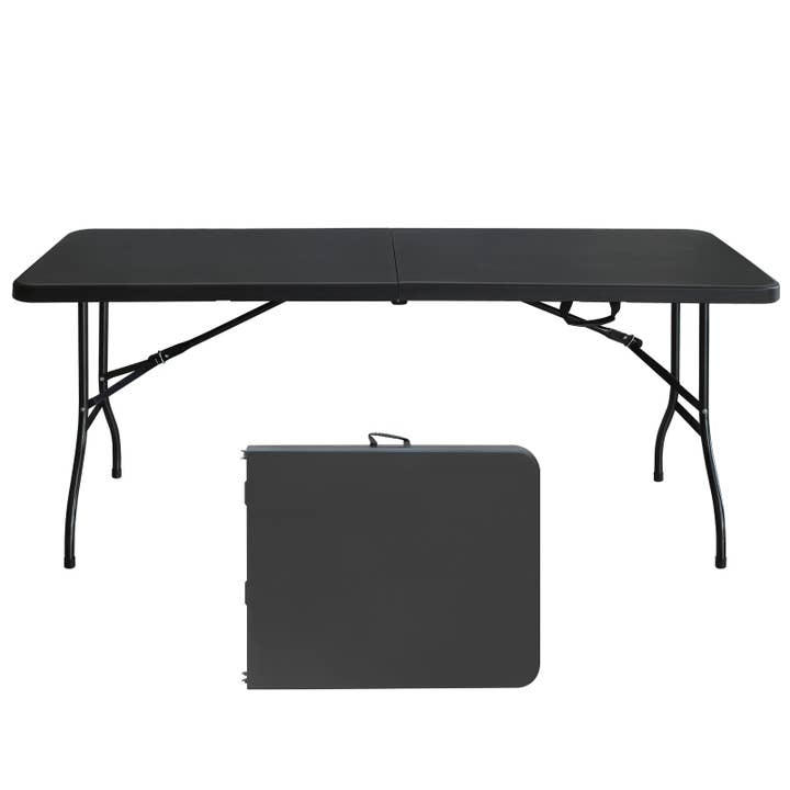 39F Inc. - Wholesale Patio Table - 6ft Black Folding Table for Camping Parties and Events3