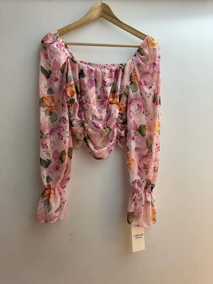 LORIANE - Wholesale Blouse - Women's - 6450F long sleeve printed blouse one size3