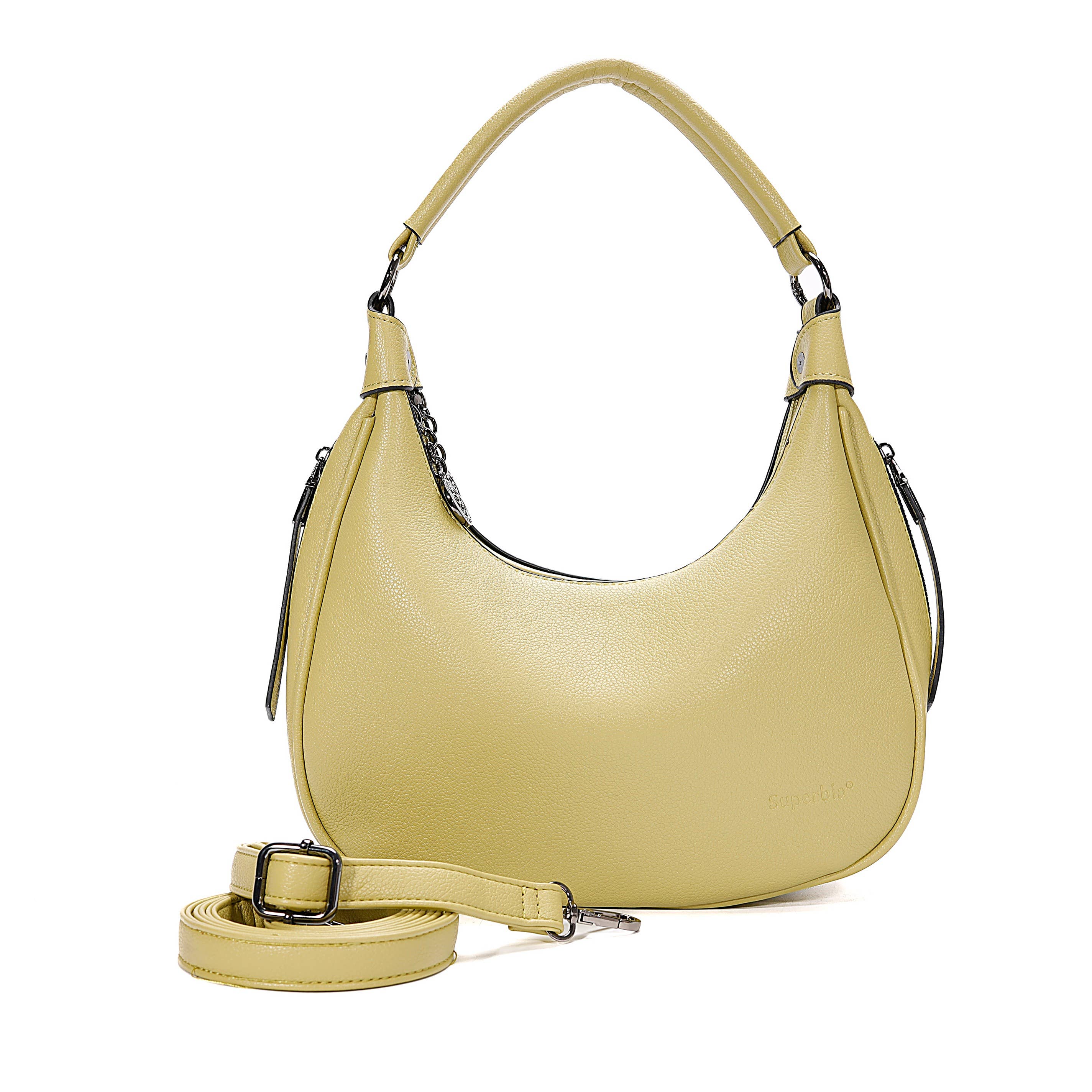 Superbia – wholesale Shoulder bag – women's – Superbia Soft Double Zipper Shoulder Bag Hobo Bag-9147 6