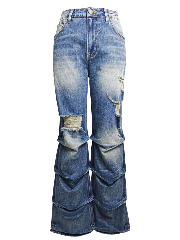Riot Stack Förstörda Flare Jeans för wholesale av Rehab Lab