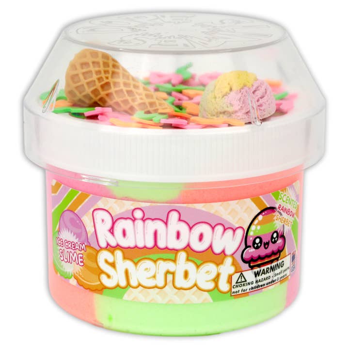 Rainbow Sherbet - Ice-Cream Textured Slime for wholesale by Dope Slimes