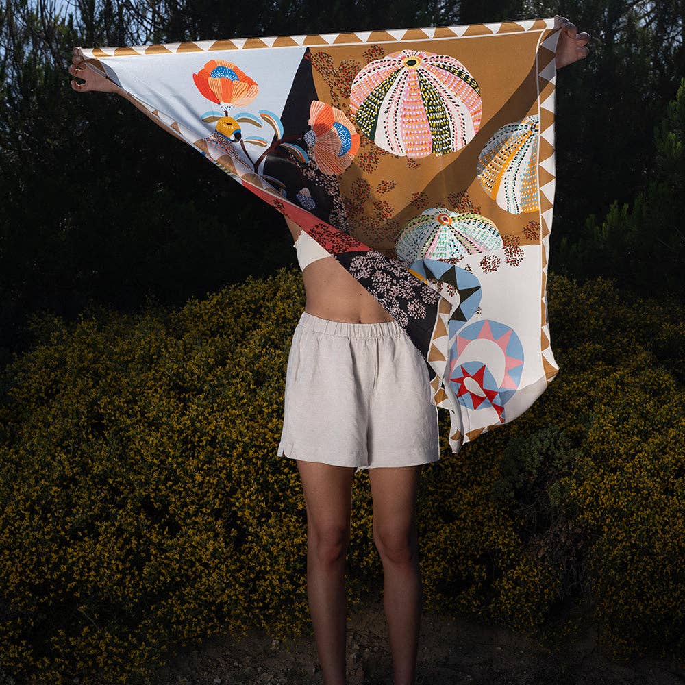 ANI - Wholesale Scarf - Women's - INDIGO - Silk Printed Scarve1