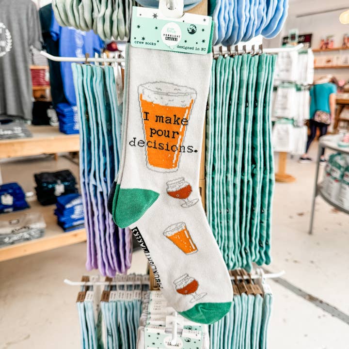 Moonlight Makers - Wholesale Socks – Men's - I Make Pour Decisions - Funny Unisex Socks - Beer, Gift10