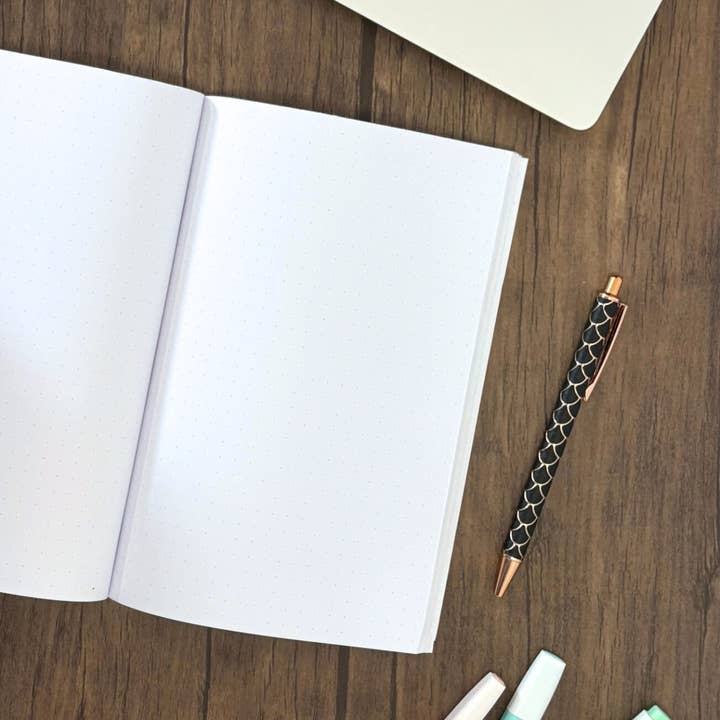 Wonky Paper Co - Wholesale Notebook - Handmade A5 Pink Check Notebook With Cherry Bow & Dot Grid