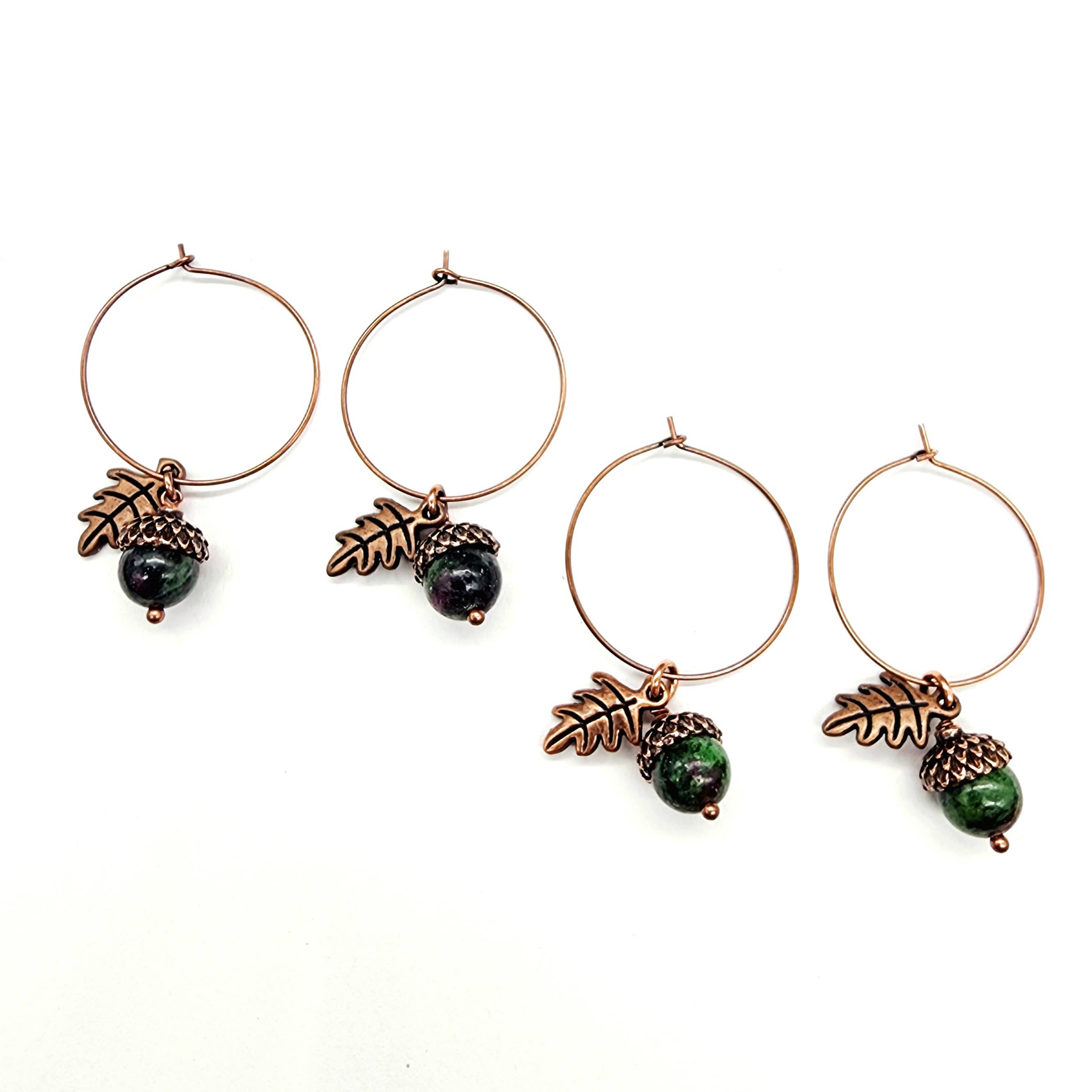 MergingMetals - Wholesale Dangle Earrings - Gemstone Acorn Earrings 16
