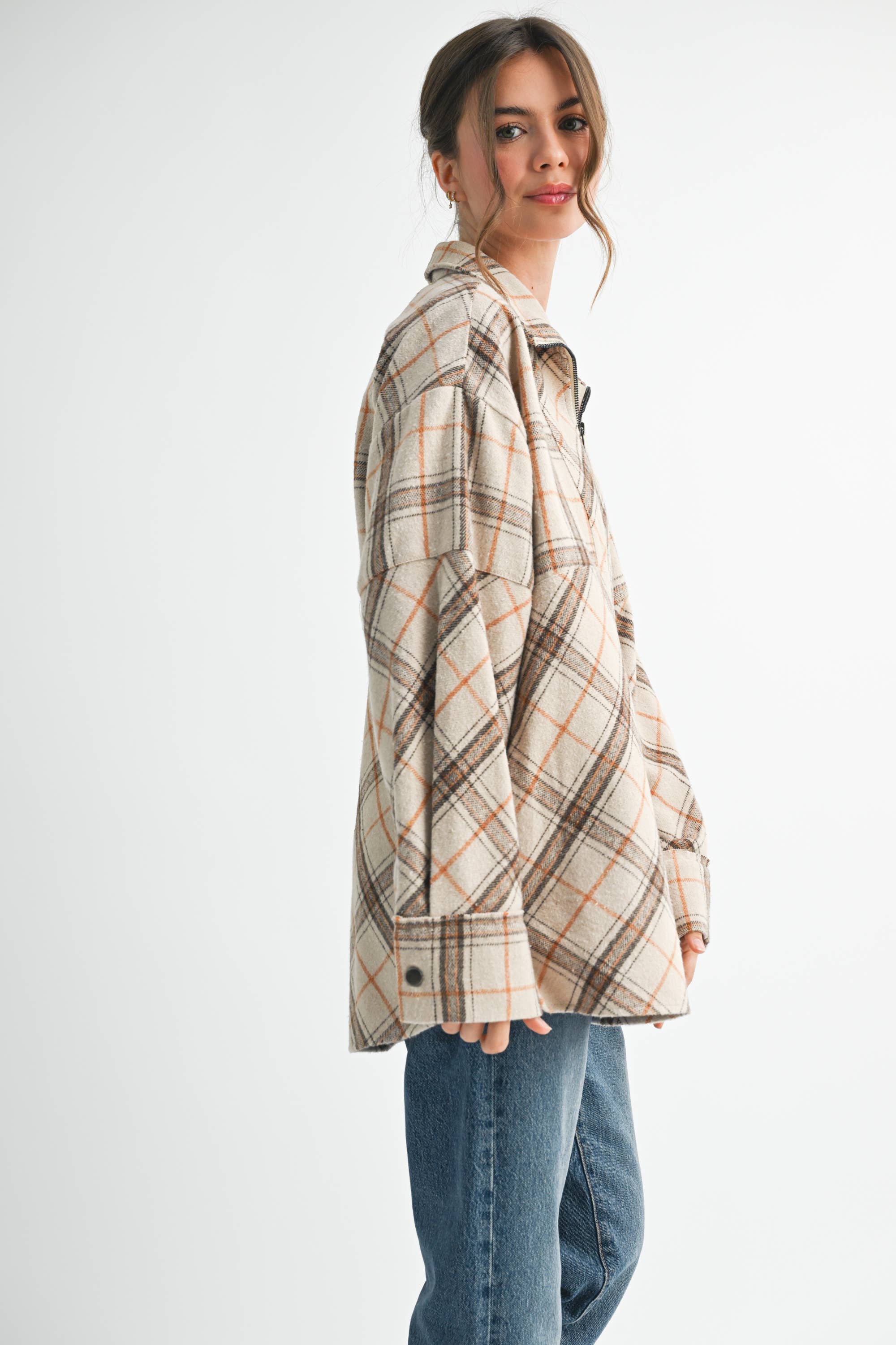 AEMI + CO - Wholesale Sweatshirt - Women's - 8421EK Mya Plaid Pullover 136