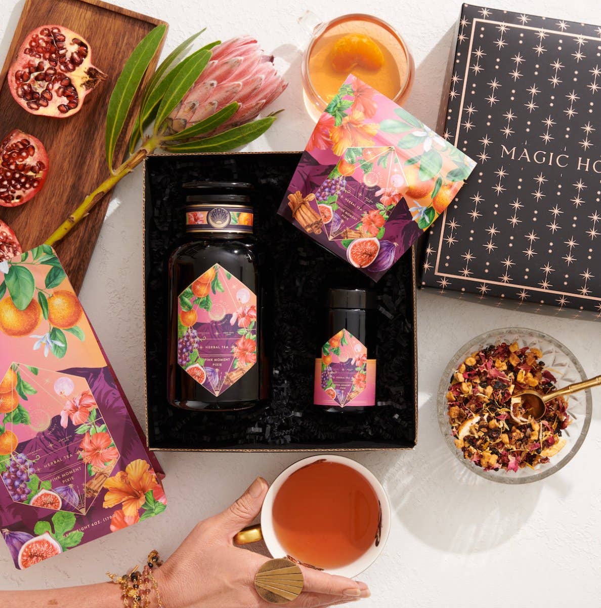 Magic Hour – wholesale Health/detox tea – Pink Moment Pixie - Hibiscus Tangerine Dream Herbal Tea2