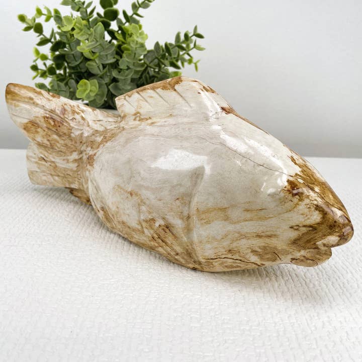 PETRIFIED WOOD FISH, Hand Carved Fish, Wooden Fish Sculpture, Fisherman Gift for wholesale by baligood