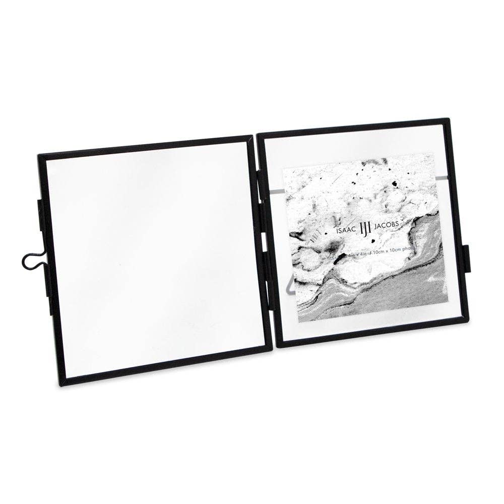 Black Isaac Jacobs Modern Style Metal Floating Desk Photo Frame for wholesale on Faire1