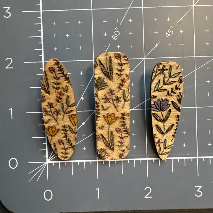 National Parks and Beyond - Wholesale Hair Clip - Women's - Flower Garden Wooden Alligator Hair Clips in 2-inch long5