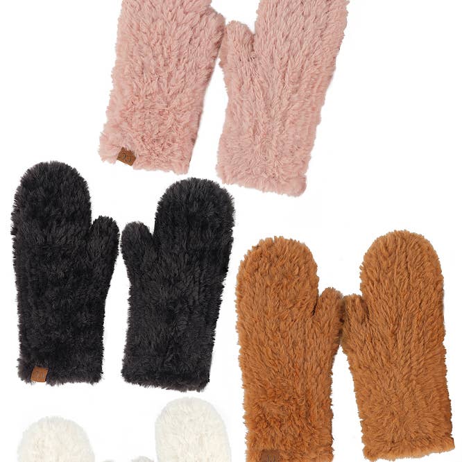 Hana - Wholesale Mittens - Women's - C.C Faux Fur Mittens4