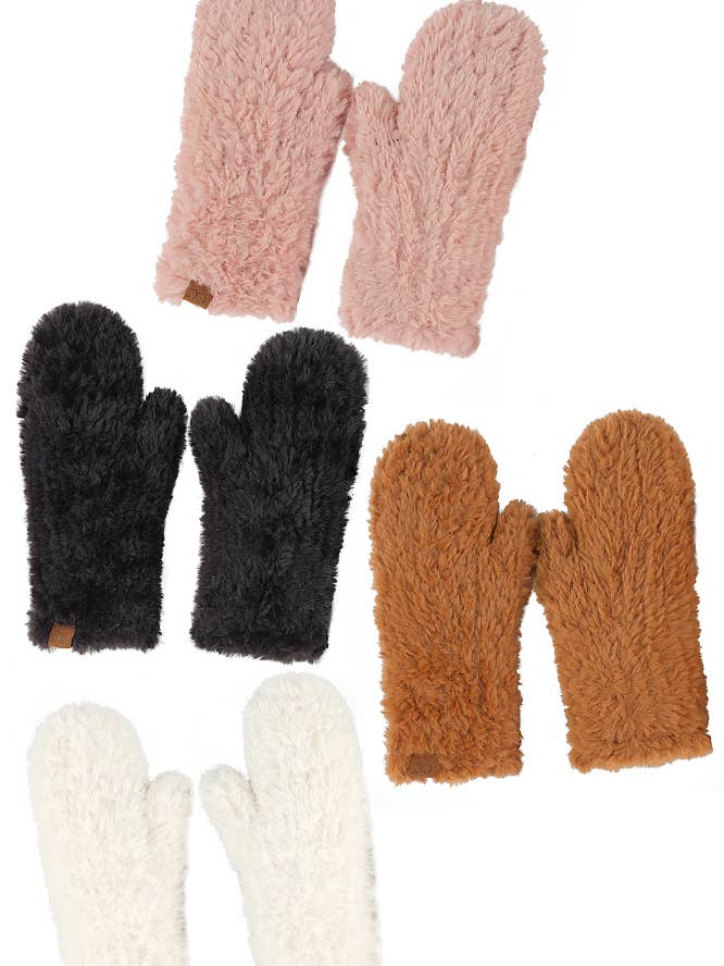 C.C Fur Mittens por atacado de Hana