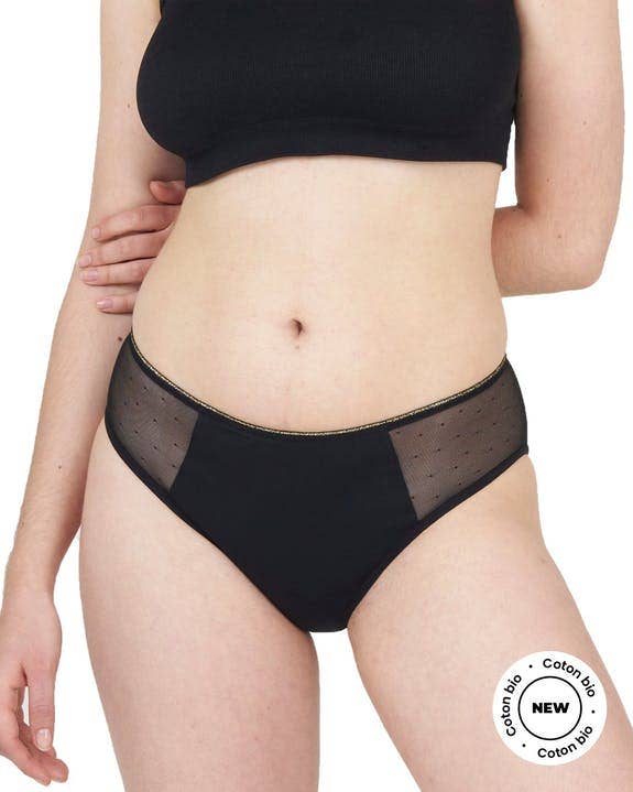 Moodz – Roupa interior para menstruação - Mulher por atacado – Calcinha Plumetis - Grande Fluxo2