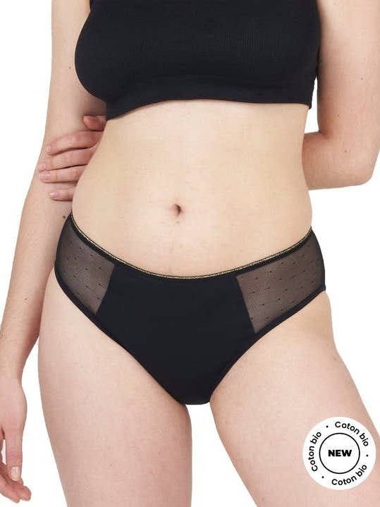 Moodz – Roupa interior para menstruação - Mulher por atacado – Calcinha Plumetis - Grande Fluxo2