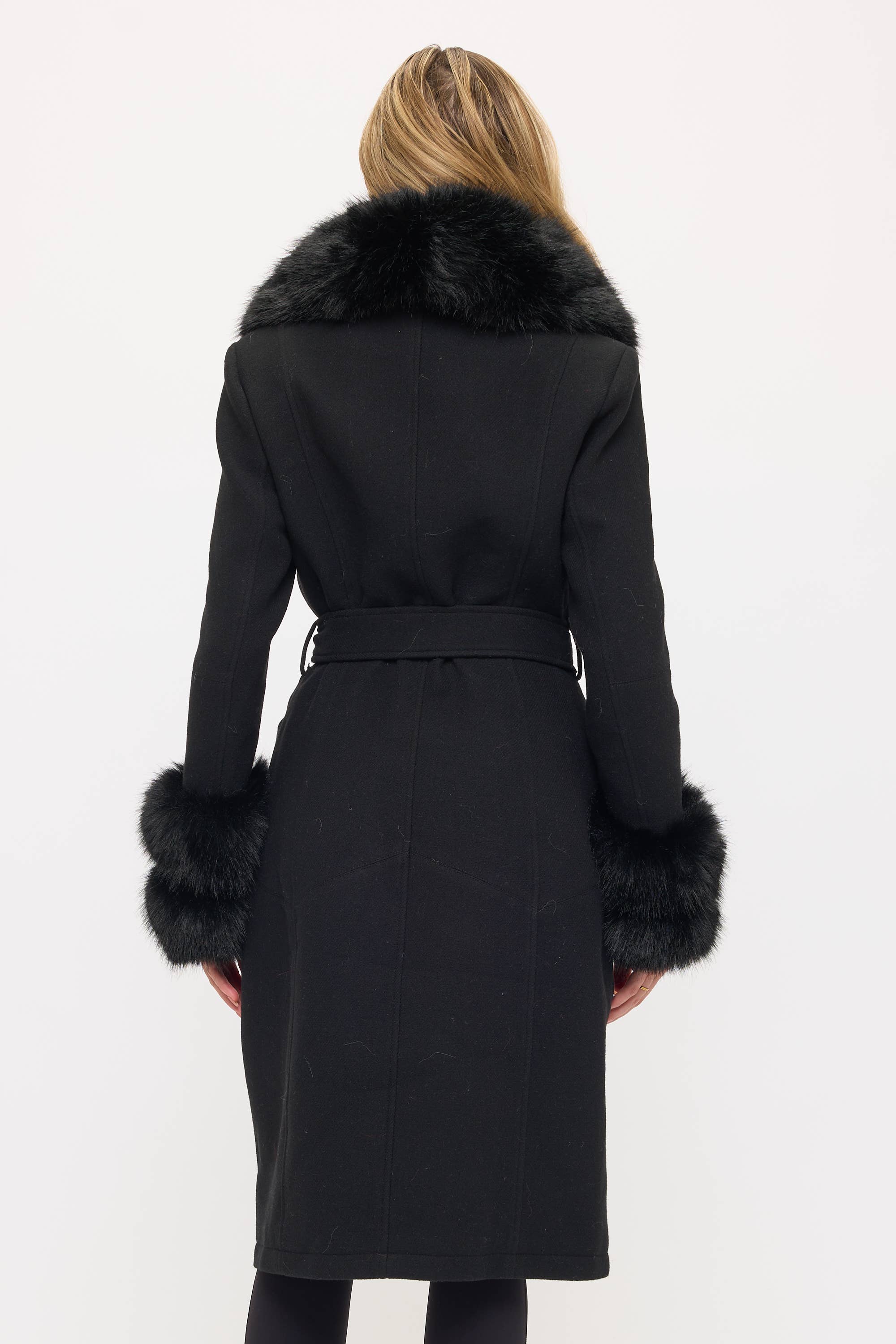 Black CLAWC0008: Imperial Luxe Maxi Fur Coat for wholesale on Faire2
