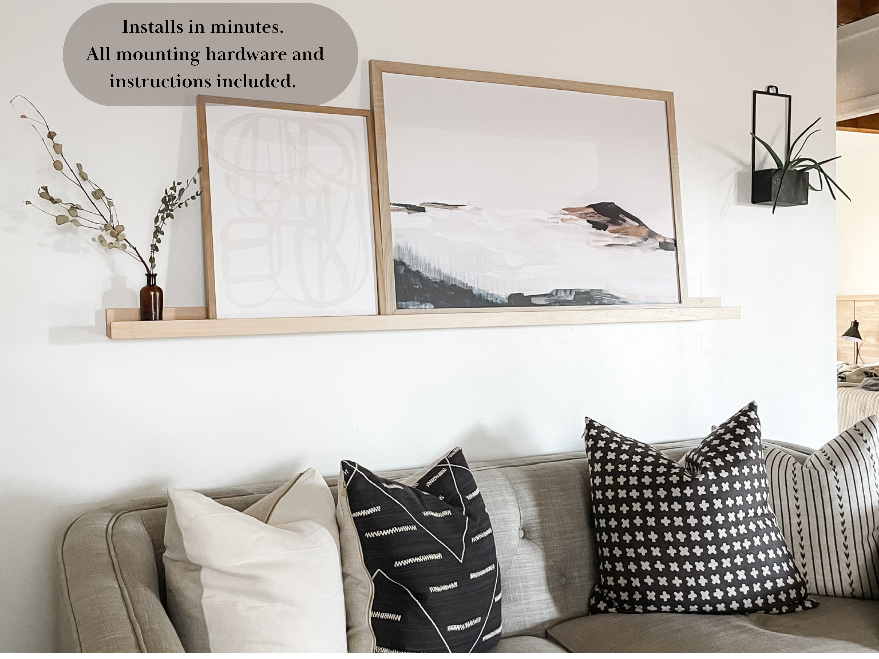 Rowe Station Woodworks - Vente Étagères murales - Rebord pour photos en érable massif1