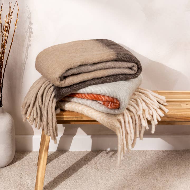 Flint/Noir Plaid Rawton en fausse mohair dégradé Flint/Noir en vente sur Faire3