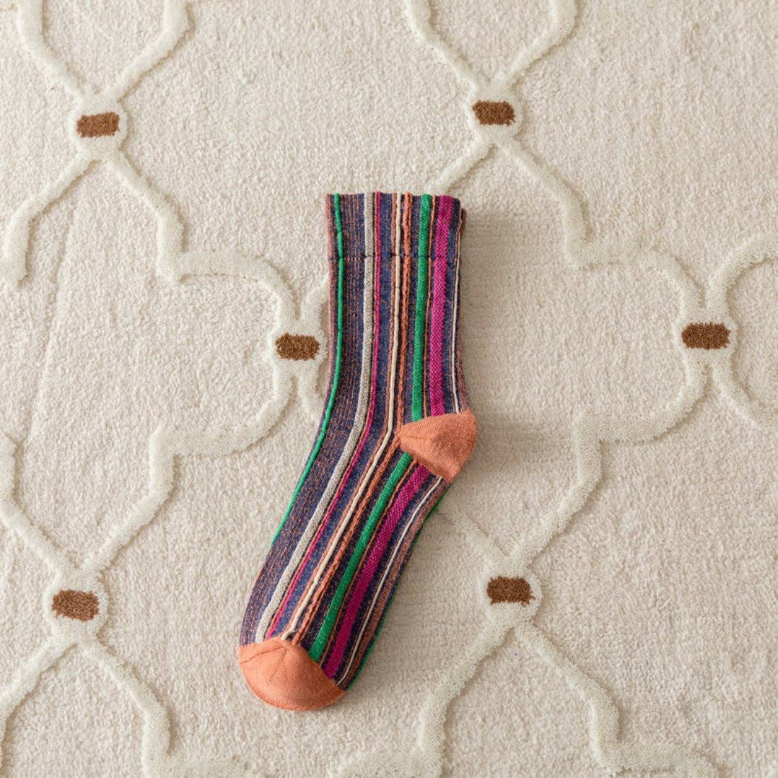 Funkyrel® Atzbranding Limited - Wholesale Socks - Women's - Rufia - Bohemian Vertical Striped Socks4
