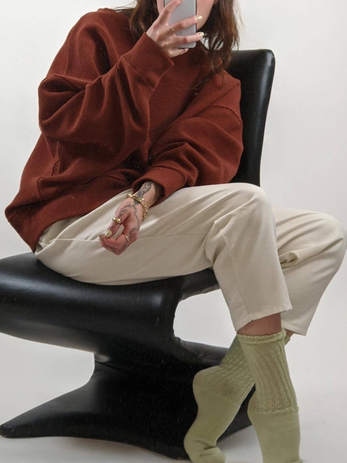 Na Nin – Großhandel Strickpullover – Damen – Margot Kurzes Sweatshirt aus Baumwolle mit Riffelmuster5