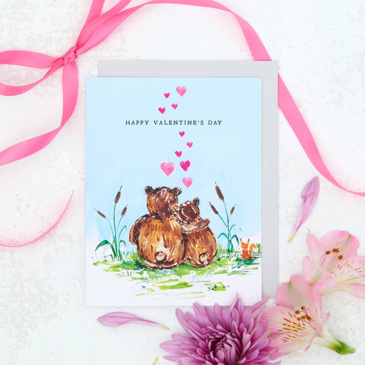 Darling Lemon - Wholesale Valentine's Day card - Happy Valentine's Day, Two bears Greeting Card