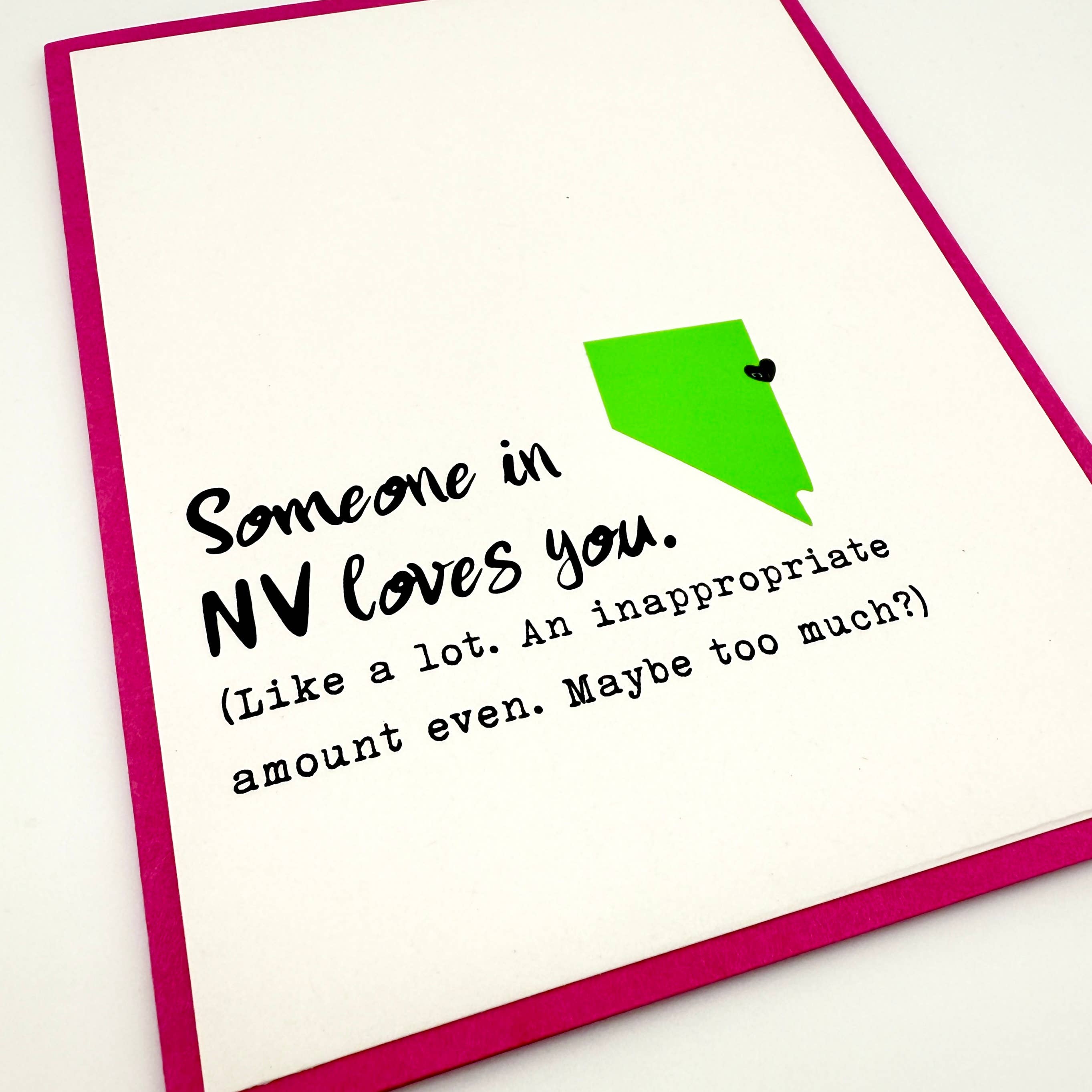 Muddy Mouth Cards - Vendita all'ingrosso Biglietti d'amore - Qualcuno in NV Nevada ti ama carta dello Stato0