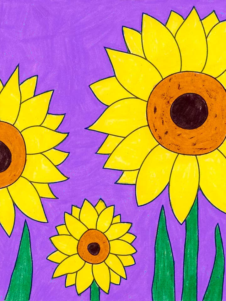 Tournesols sur violet pour la vente par Just Write Arts