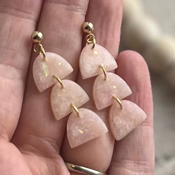 Trinity Arch Dangles in Pink Opaline for wholesale by Courage & Calling