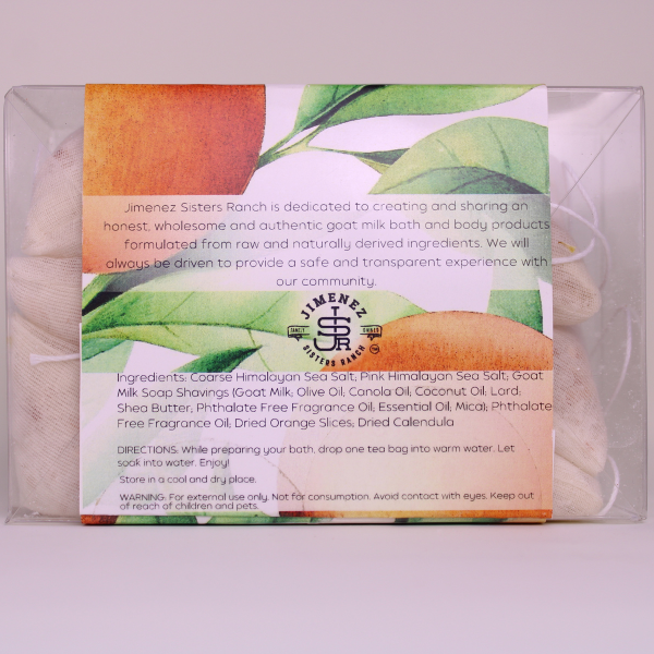 Jimenez Sisters Ranch - Wholesale Bath Soak/Milk - Bath Salt Tea Bags Citrus Burst2