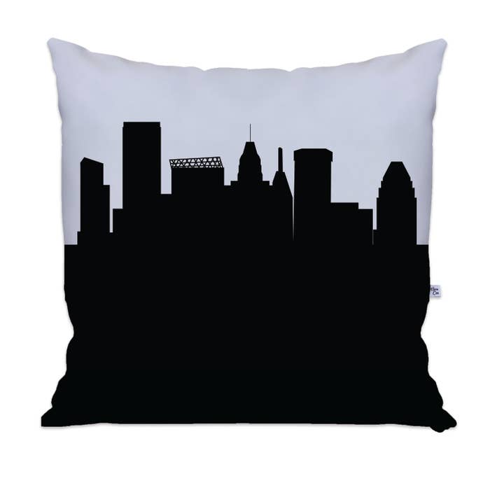 Baltimore MD Skyline Large Throw Pillow for wholesale by Anne Cate