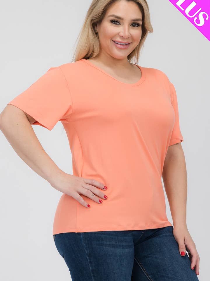 CAPELLA APPAREL - Wholesale T-Shirt - Women's - Plus Size Basic Short Sleeve T-shirt7